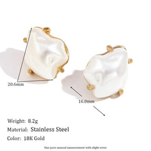 Irregular Baroque Pearl Stud Earrings - Modern Minimalist Design