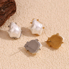 Irregular Baroque Pearl Stud Earrings - Modern Minimalist Design