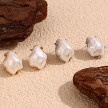 Irregular Baroque Pearl Stud Earrings - Modern Minimalist Design