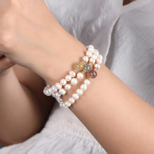 Baroque Freshwater Pearl & Colorful Rutilated Quartz Bracelet – Adjustable Elegance