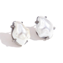Irregular Baroque Pearl Stud Earrings - Modern Minimalist Design