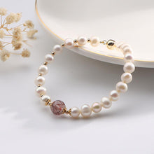 Baroque Freshwater Pearl & Colorful Rutilated Quartz Bracelet – Adjustable Elegance
