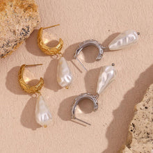 Spotted Bar Moon-Shaped Baroque Pearl Stud Earrings – Unique Elegance