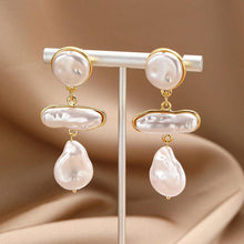 Lucky Gold Baroque Pearl Earrings - Baroqueluck