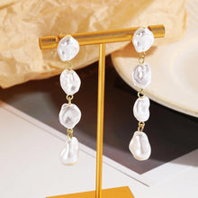Enchanted Gold Earrings with Four Lucky Baroque Pearls - Baroqueluck