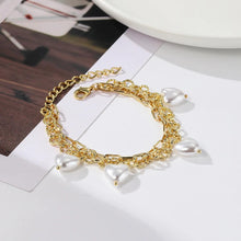 Four Hearts of Fortune Layered Gold Bracelet - Baroqueluck