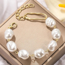 Gold Bracelet with Chunky Irregular Baroque Pearls - Baroqueluck