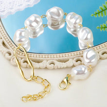 Gold Bracelet with Chunky Irregular Baroque Pearls - Baroqueluck