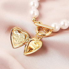 Love-Filled Pearl Bracelet with Lucky Heart Locket - Baroqueluck