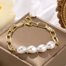 Four Corners Luck Gold Pearl Bracelet - Baroqueluck
