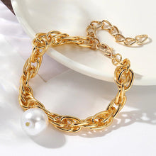 Uniquely Lucky Gold Chain & Pearl Bracelet - Baroqueluck