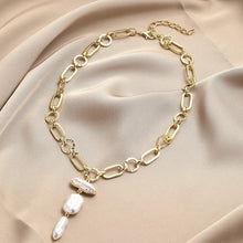 Triply Blessed Baroque Pearl Chunky Chain Necklace - Baroqueluck