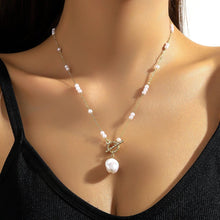 Spaced Blessings Baroque Pearl Necklace with Significant Fortune Pendant - Baroqueluck