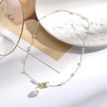 Spaced Blessings Baroque Pearl Necklace with Significant Fortune Pendant - Baroqueluck