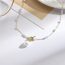 Spaced Blessings Baroque Pearl Necklace with Significant Fortune Pendant - Baroqueluck