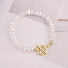 Gold Chain Bracelet with Tiny Irregular Baroque Pearls - Baroqueluck