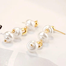 Statement Gold Earrings with Pearls and Abstract Accents - Baroqueluck