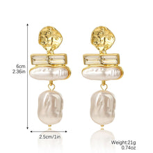 Ultra Lucky Gold Earrings with Glass and Baroque Pearl - Baroqueluck