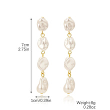 Enchanted Gold Earrings with Four Lucky Baroque Pearls - Baroqueluck