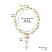 Triply Blessed Baroque Pearl Chunky Chain Necklace - Baroqueluck
