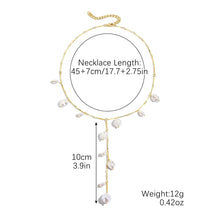 Delicate Gold Chain Necklace with Scattered Baroque Pearls - Baroqueluck