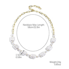 Radiant Fortune Flat Baroque Pearl Necklace with Shimmering Gold Beads - Baroqueluck