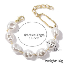 Gold Bracelet with Chunky Irregular Baroque Pearls - Baroqueluck
