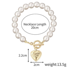 Love-Filled Pearl Bracelet with Lucky Heart Locket - Baroqueluck