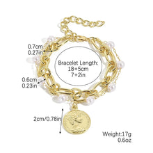 Financially Amplified Coin & Pearl Layered Bracelet Set - Baroqueluck