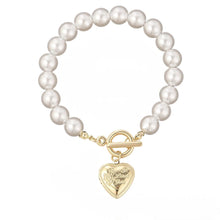 Love-Filled Pearl Bracelet with Lucky Heart Locket - Baroqueluck