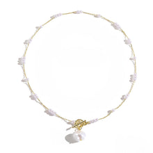 Spaced Blessings Baroque Pearl Necklace with Significant Fortune Pendant - Baroqueluck