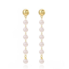 Graceful Gold Dangle Earrings with Baroque Pearls - Baroqueluck