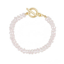 Gold Chain Bracelet with Tiny Irregular Baroque Pearls - Baroqueluck