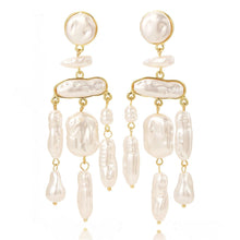 Gold Triple Baroque Pearl Dangle Earrings - Baroqueluck