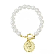 Wealth-Attracting Pearl Bracelet with Gold Coin - Baroqueluck
