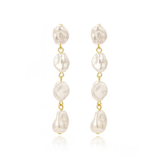 Enchanted Gold Earrings with Four Lucky Baroque Pearls - Baroqueluck