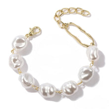 Gold Bracelet with Chunky Irregular Baroque Pearls - Baroqueluck